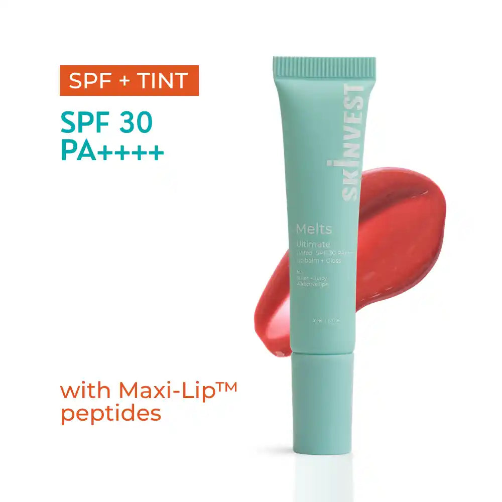 Skinvest Melts Ultimate AM Lip Balm + Gloss (Tinted SPF 30 PA++++)