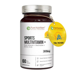 Pure Nutrition Sports Multivitamin+ Tablets | Multivitamins, Minerals, Electrolytes & Amino Acids | 60 Veg Tablets