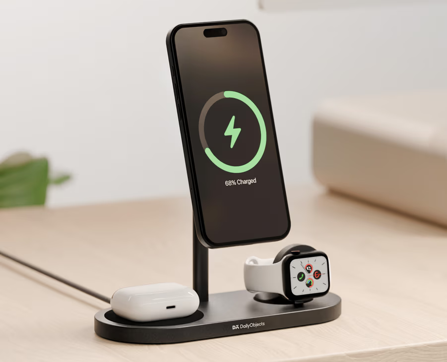 SURGE 3-In-1 Qi2-Certified Magsafe-Compatible Wireless Charger
