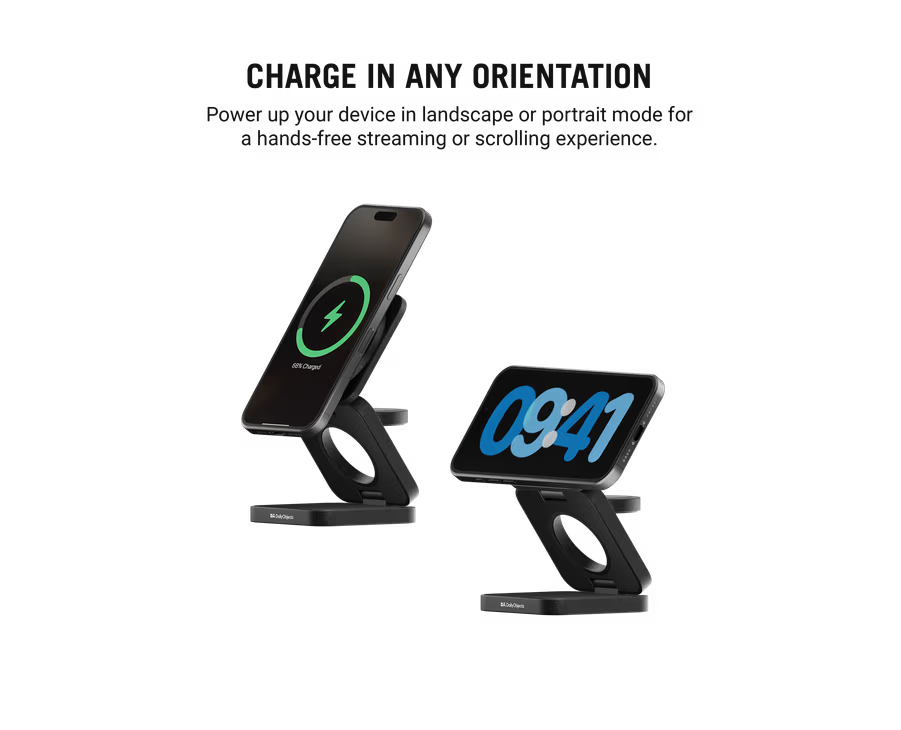 SURGE Foldaway 3-In-1 Qi2-Certified Magsafe Compatible Wireless Charger