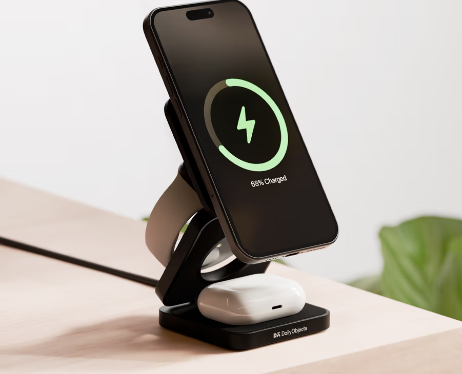 SURGE Foldaway 3-In-1 Qi2-Certified Magsafe Compatible Wireless Charger