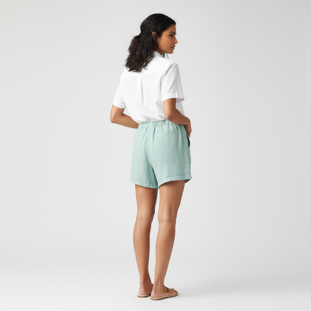 100% Premium Linen Shorts - Women