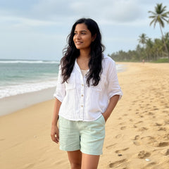 100% Premium Linen Shorts - Women