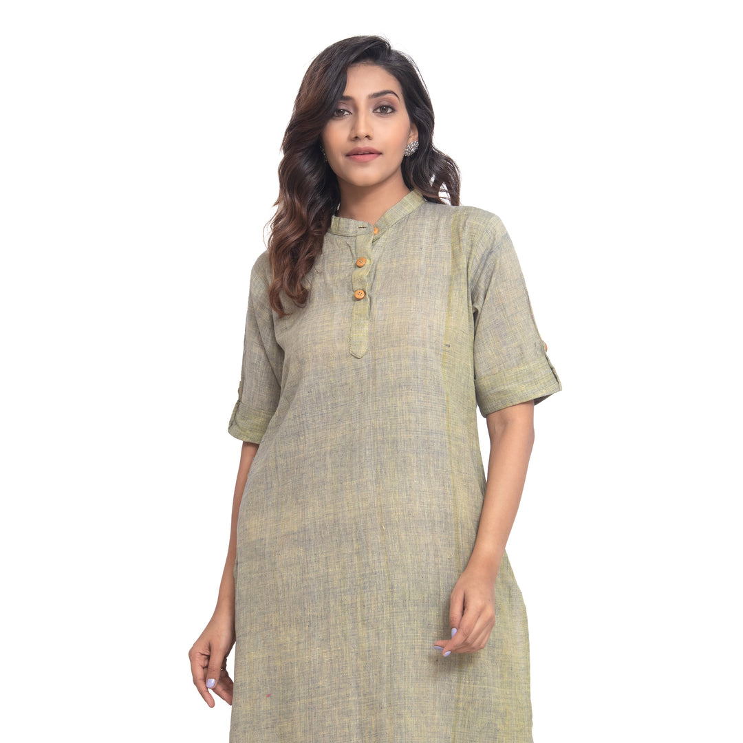 Agati Design Samici Green Yarn Dyed Kurta Set