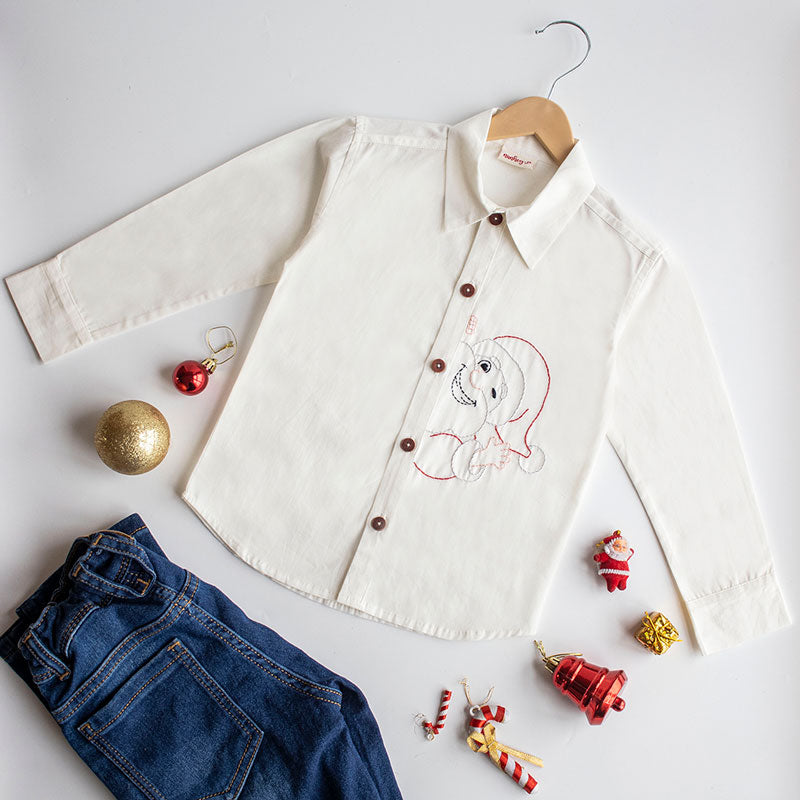Santa Personalised Embroidered Formal Shirt