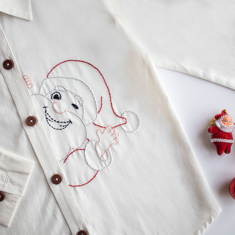 Santa Personalised Embroidered Formal Shirt