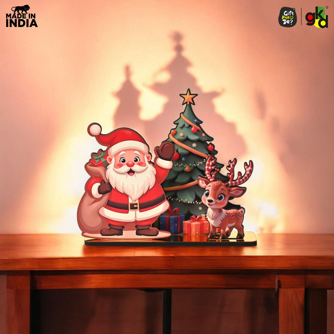 Gift Kya De Christmas Santa Wooden Tabletop Decor | Festive Table Decoration for Christmas, Holiday Gift
