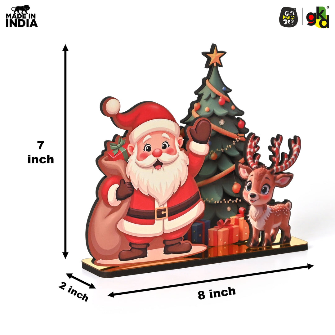 Gift Kya De Christmas Santa Wooden Tabletop Decor | Festive Table Decoration for Christmas, Holiday Gift