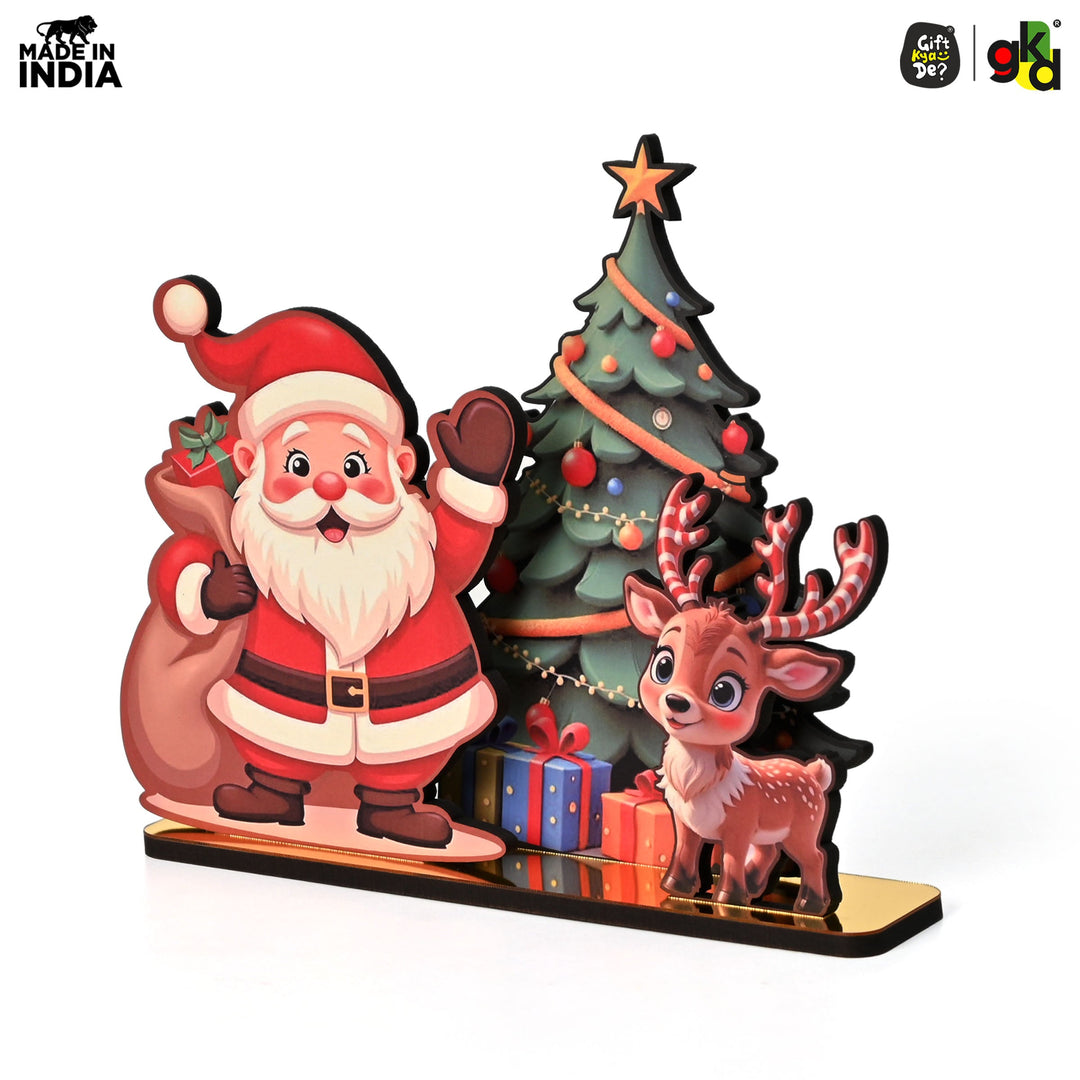 Gift Kya De Christmas Santa Wooden Tabletop Decor | Festive Table Decoration for Christmas, Holiday Gift