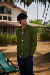 Safari Linen Men's Oxford Shirt - Slim Fit