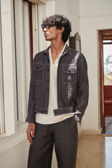 Graphite Linen Denim Jacket