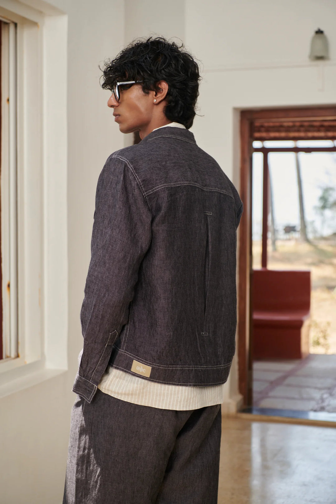 Graphite Linen Denim Jacket