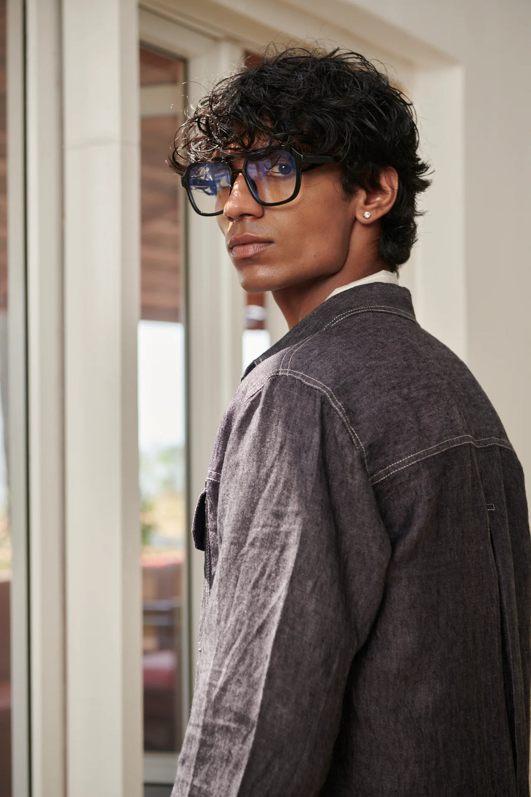 Graphite Linen Denim Jacket