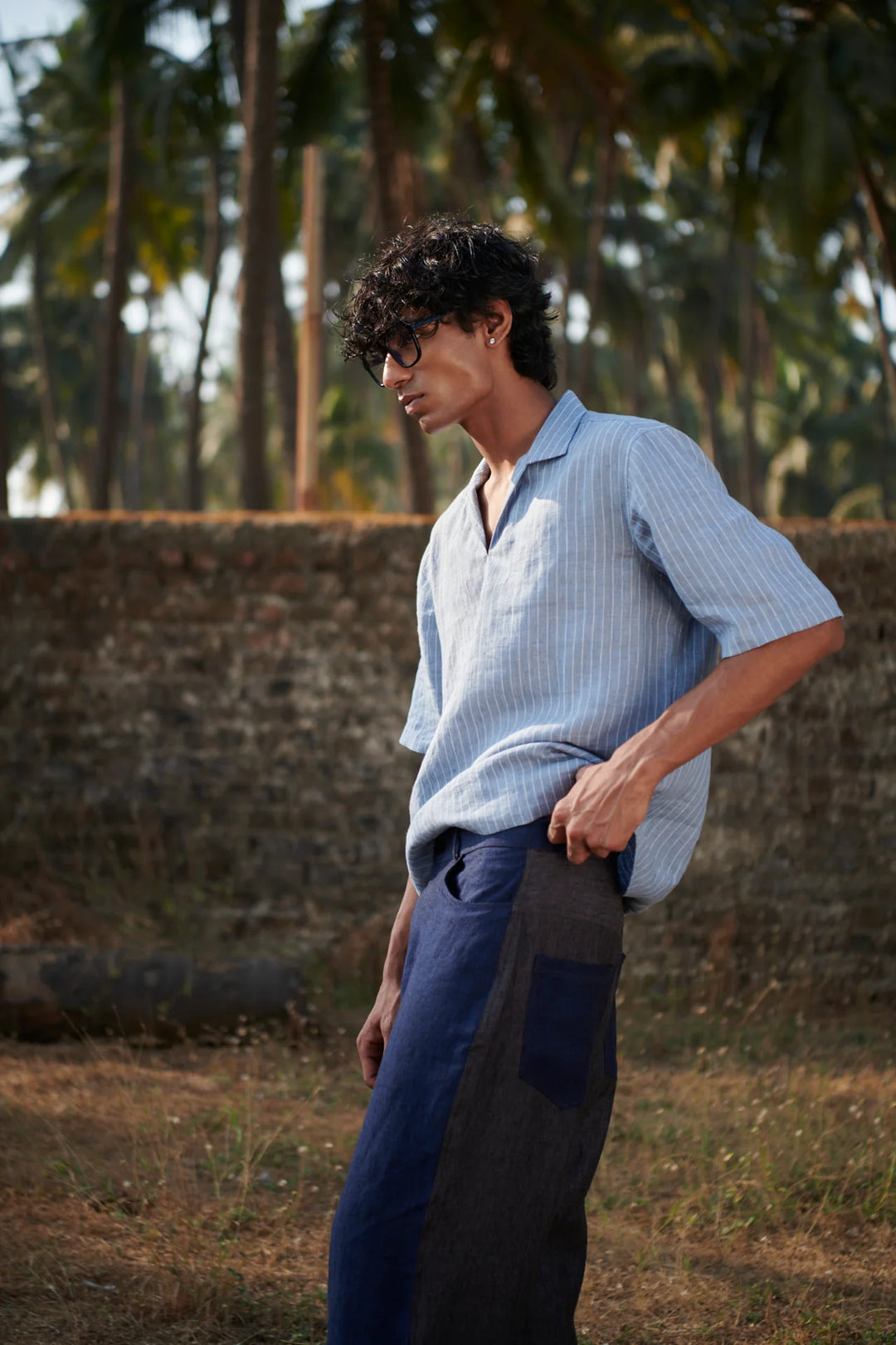 Neel Graphite Linen Denim Men&