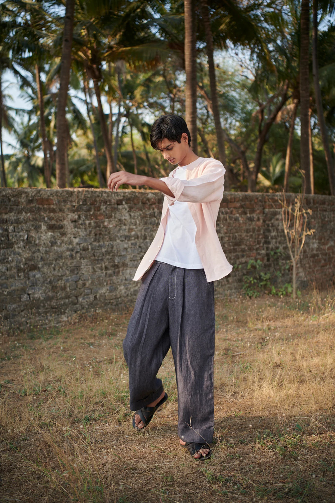 Graphite Linen Denim Men&