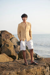 Undyed Boldstripe Linen Men's Golf Shorts