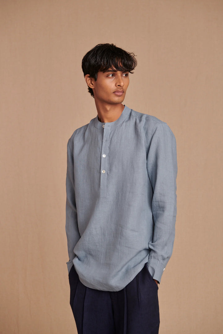 Sky Linen Men's Shirt Kurta