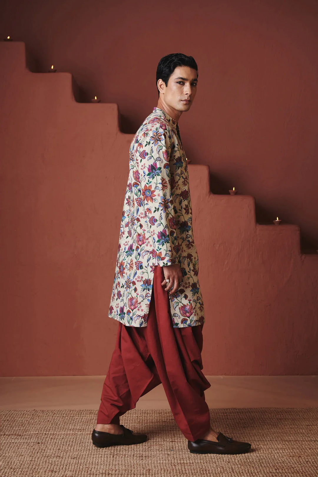 Saphed Beige Chintz Co-Linen Men&