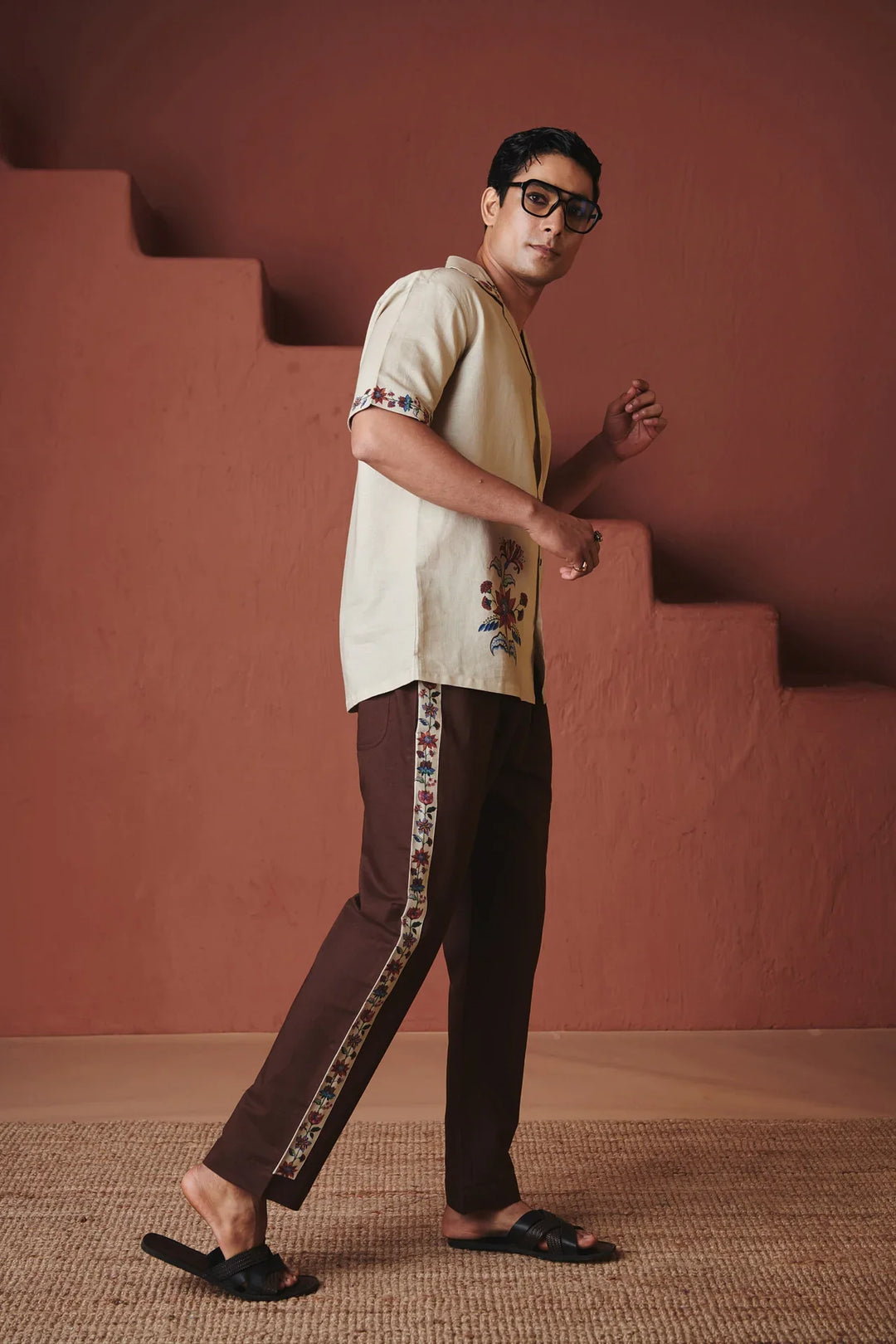 Saphed Beige Coffee Chintz Co-Linen Men&