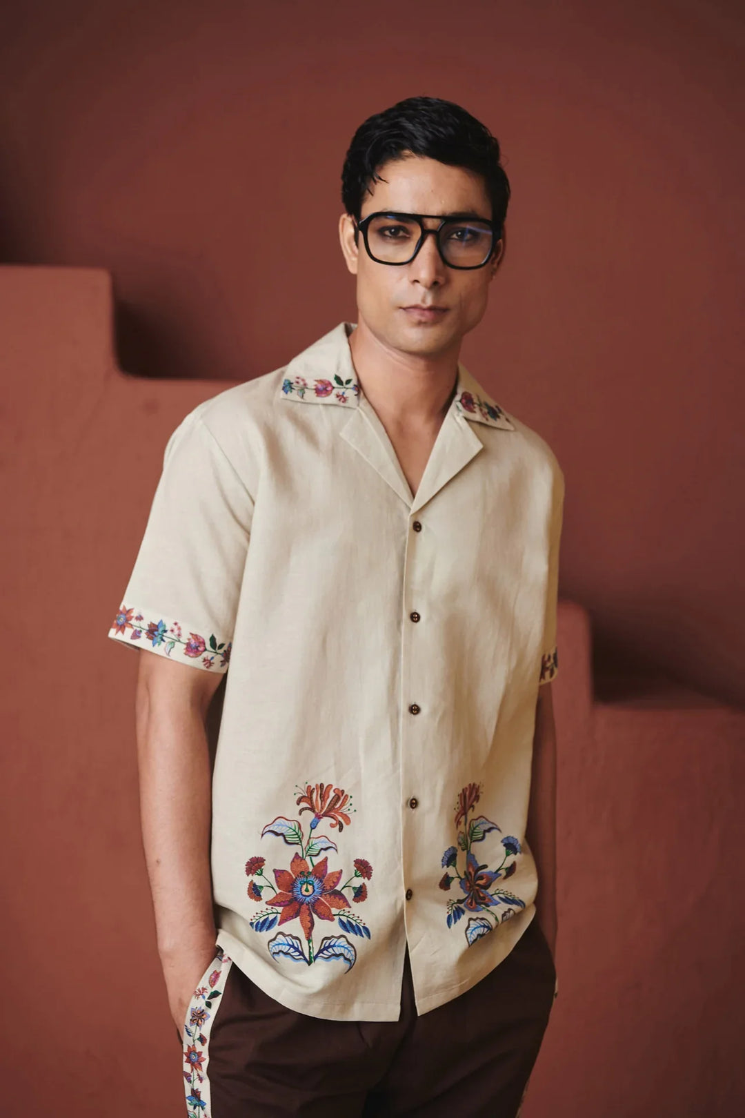 Saphed Beige Coffee Chintz Co-Linen Men&