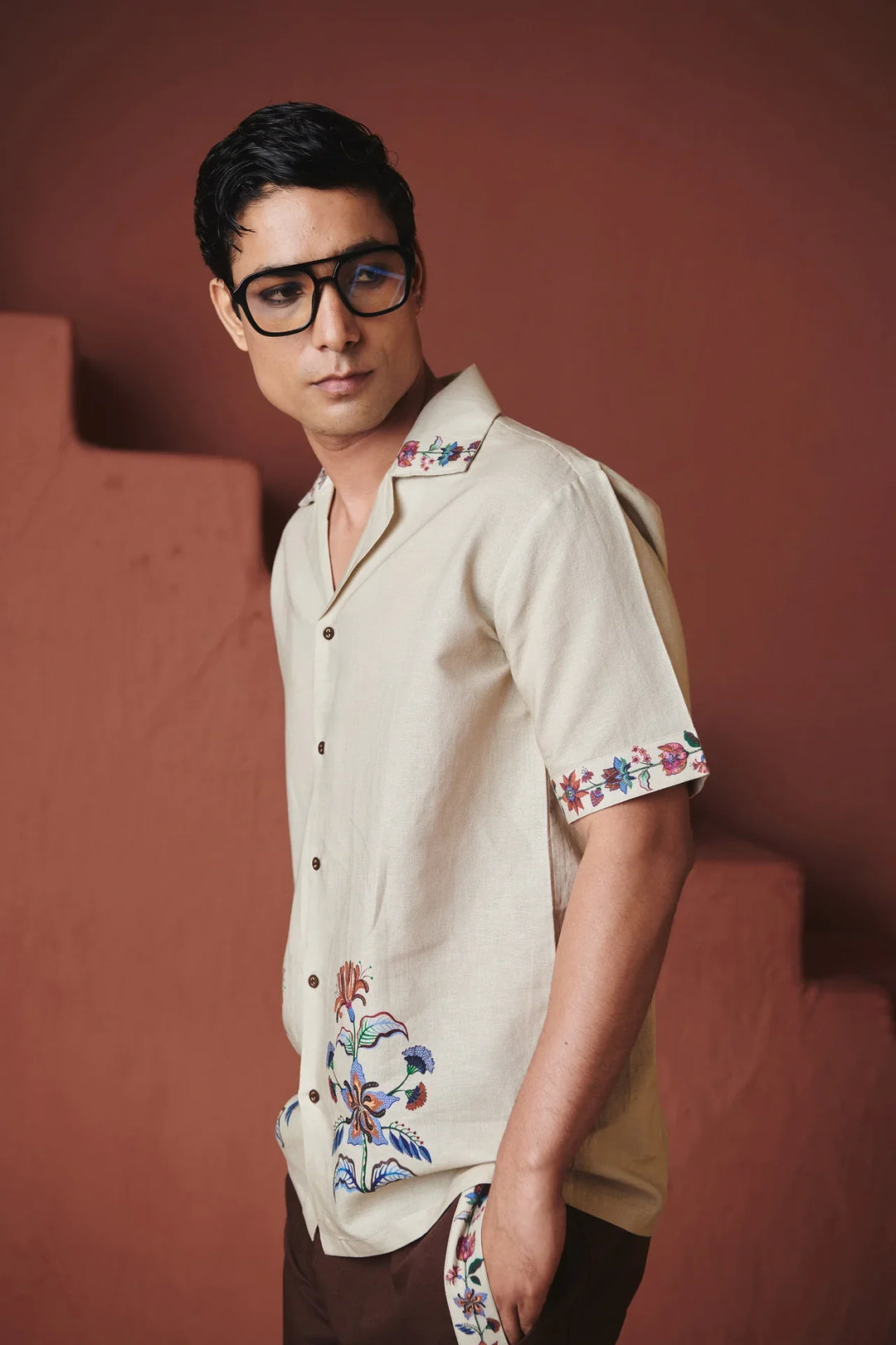 Saphed Beige Coffee Chintz Co-Linen Men&