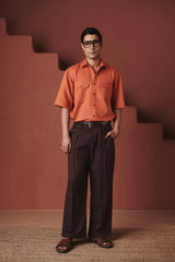 Saphed Coffee Buta Co-Linen Men's Baggy Pants