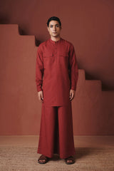 Saphed Brick Co-Linen Men's Saif Kurta Set