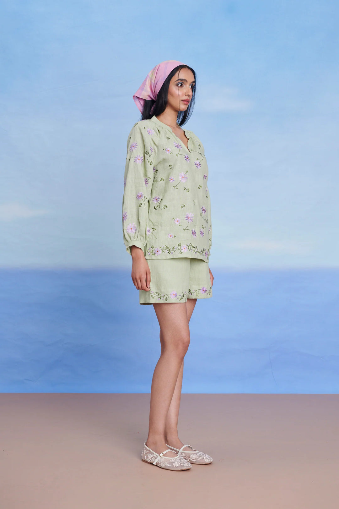 Pista Linen Billow Shorts Set