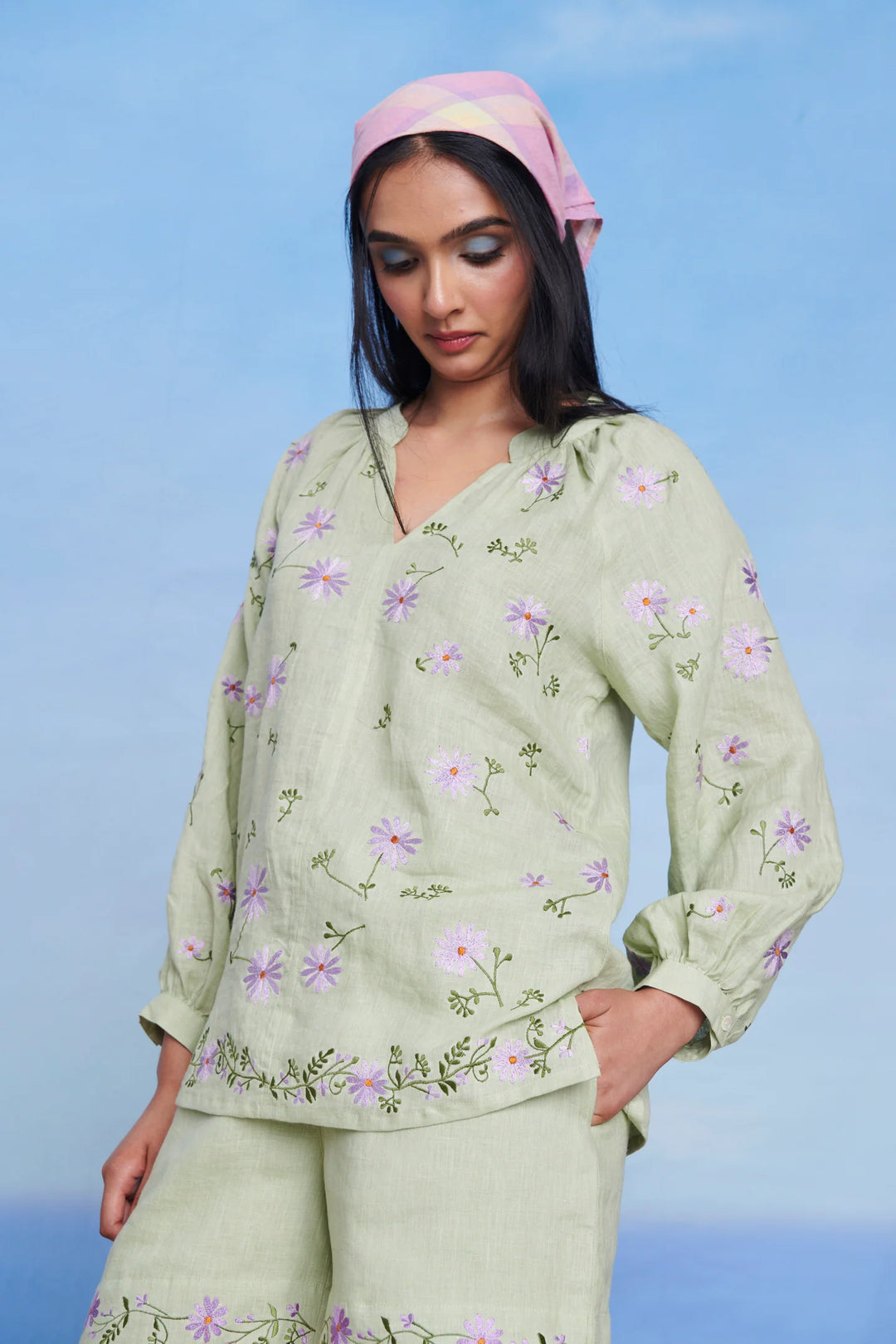 Pista Linen Billow Shorts Set