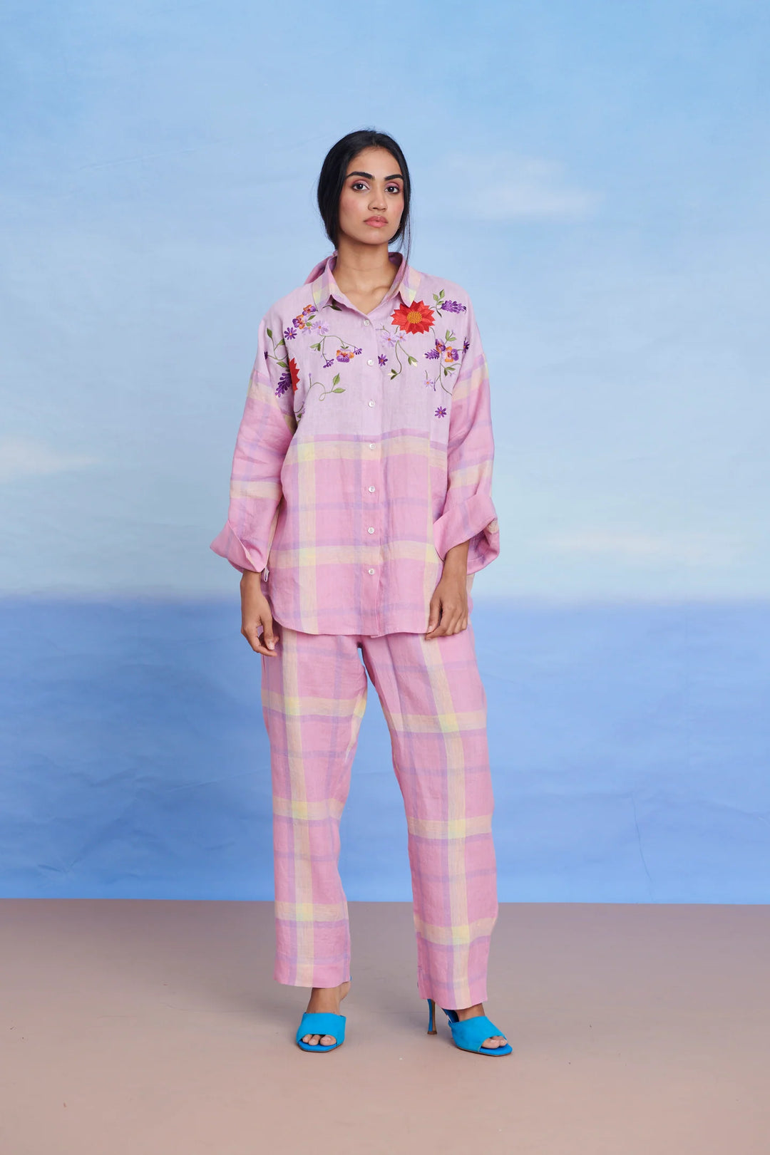 Cassata Linen Oversized Flared Shirt