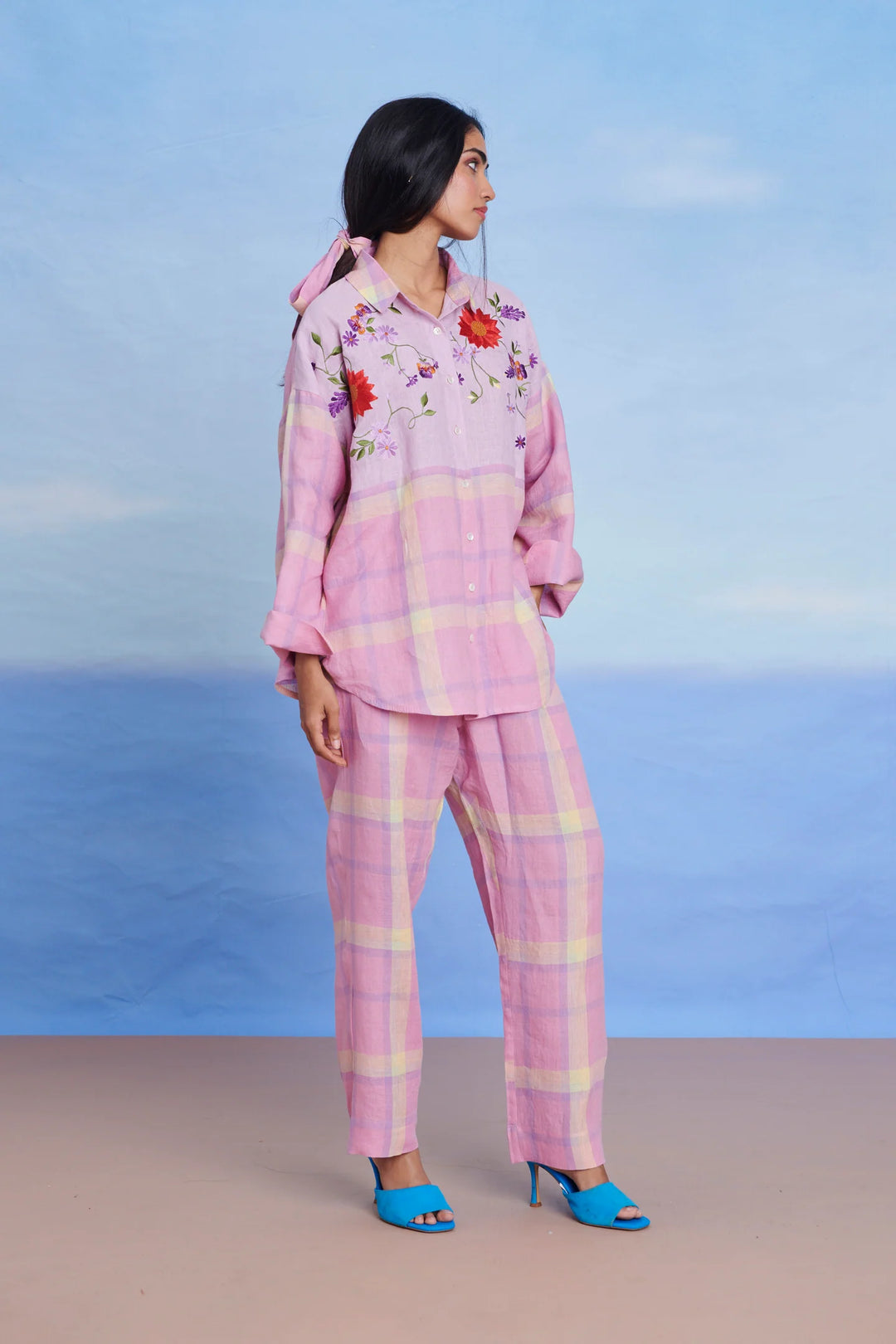 Cassata Linen Oversized Flared Shirt Set