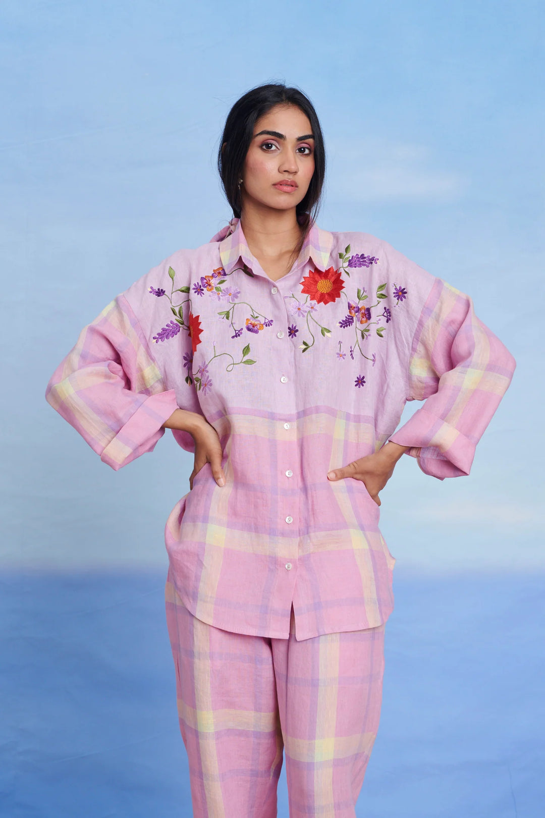 Cassata Linen Oversized Flared Shirt Set