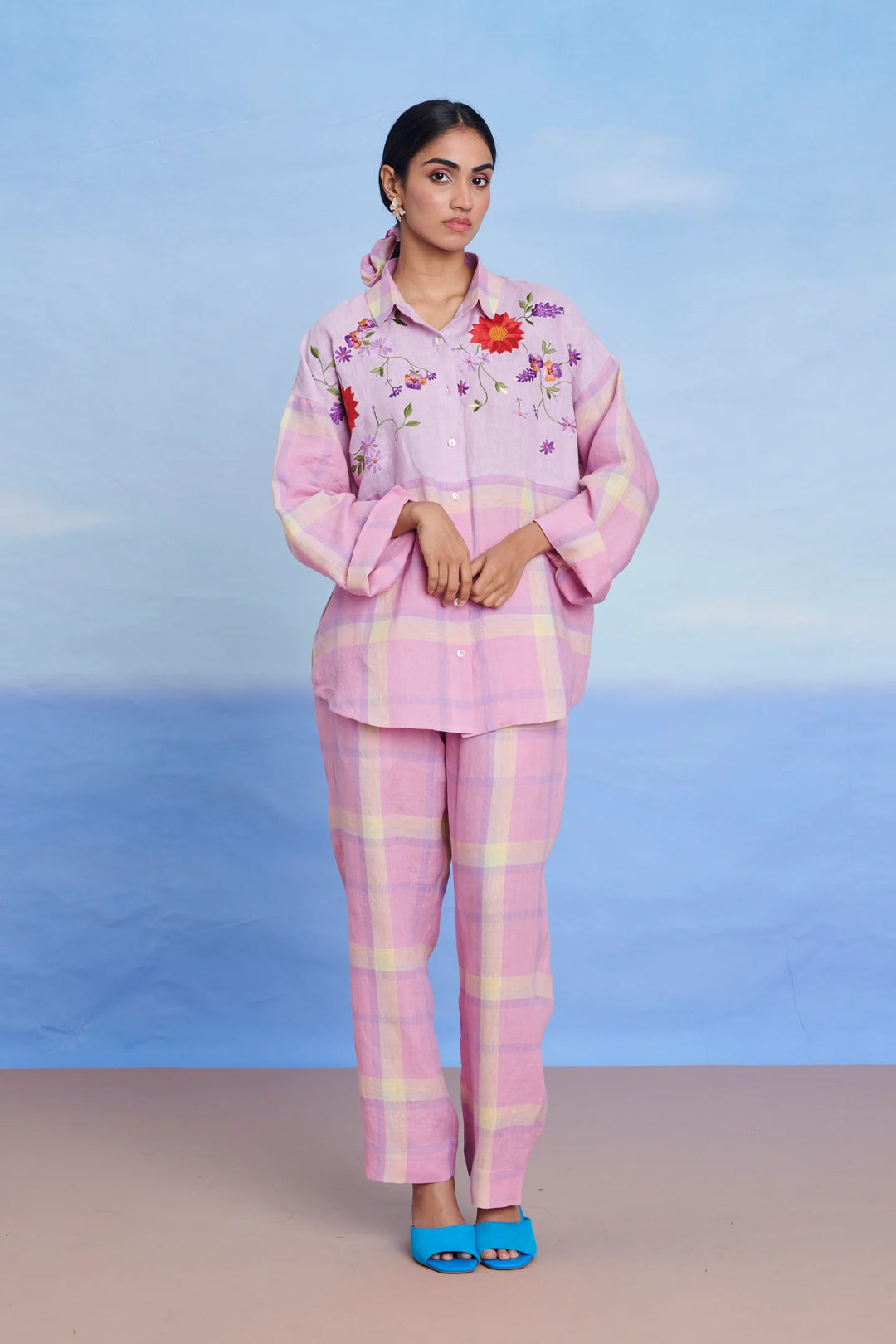 Cassata Linen Oversized Flared Shirt Set