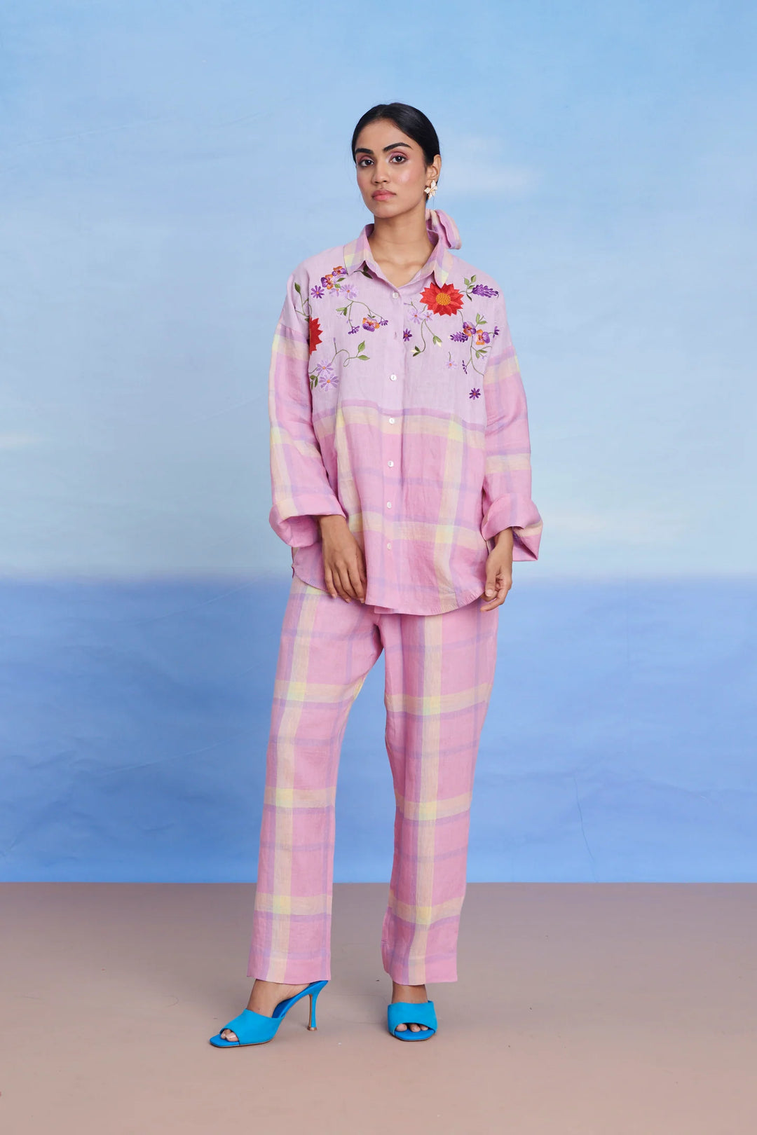 Cassata Linen Oversized Flared Shirt Set