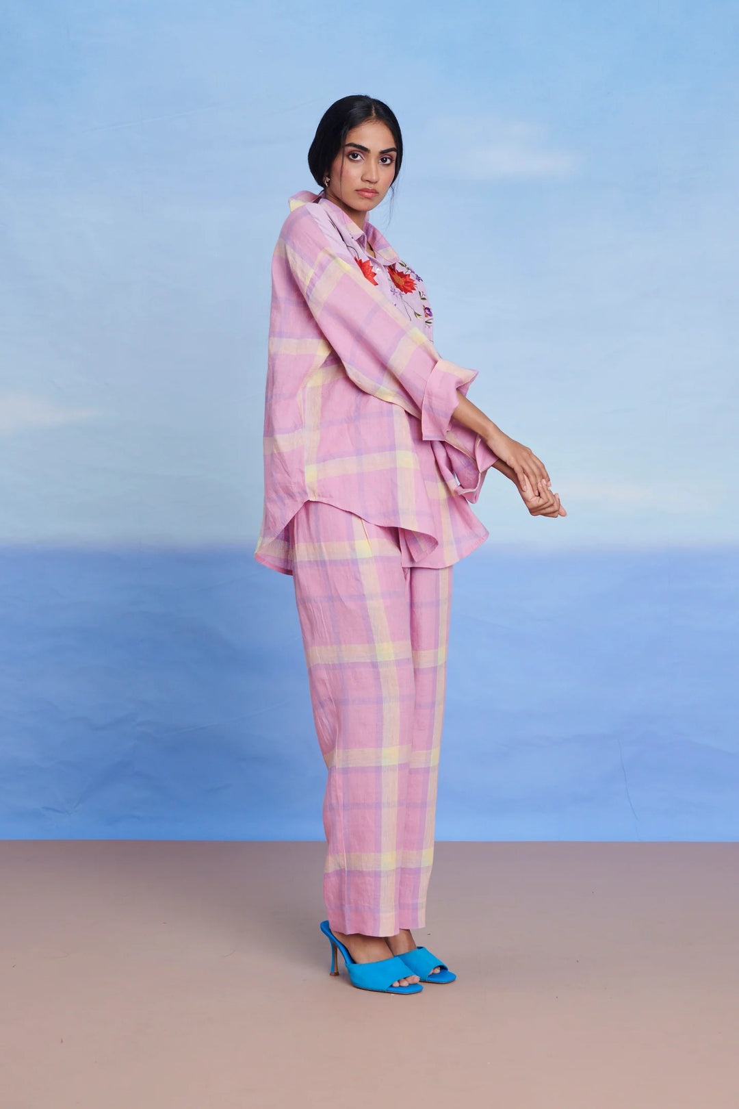 Cassata Linen Oversized Flared Shirt Set