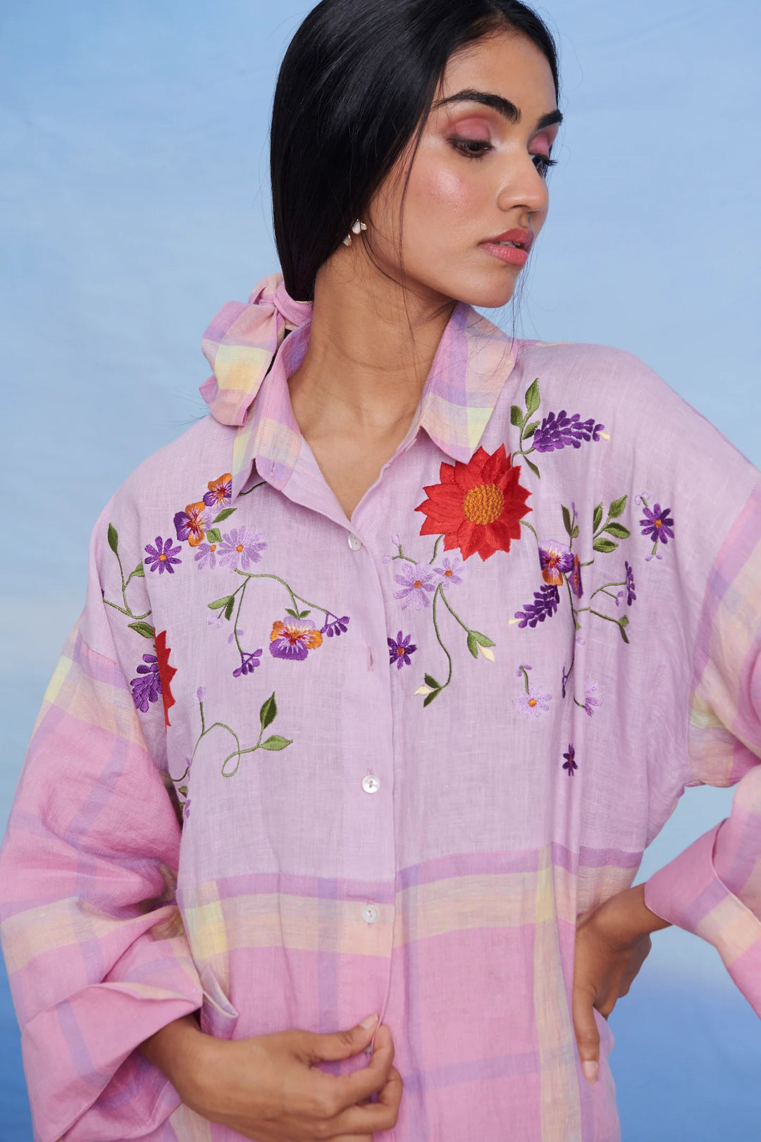 Cassata Linen Oversized Flared Shirt