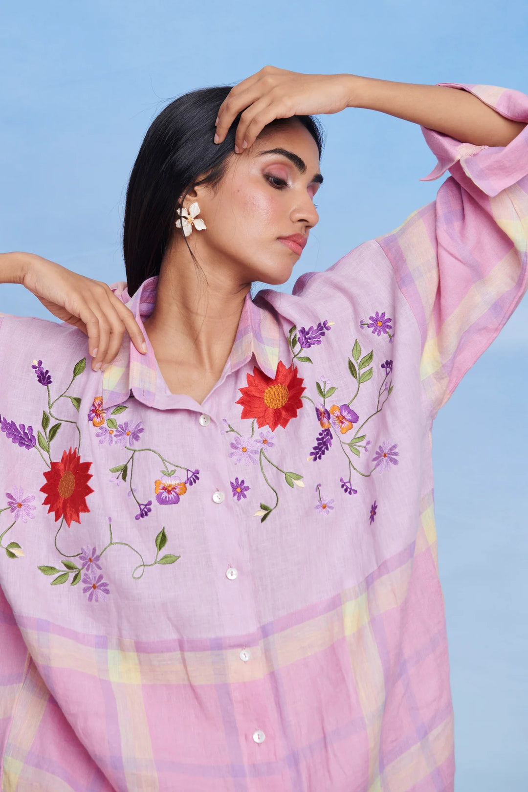 Cassata Linen Oversized Flared Shirt