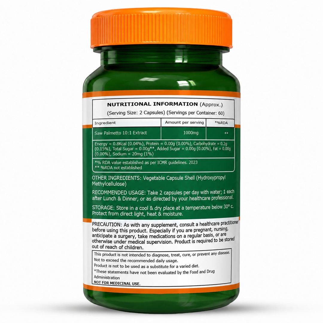 Saw Palmetto 10:1 Extract 1000mg | Supports Men&
