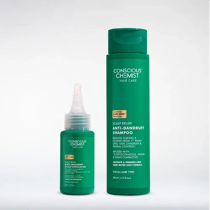 Conscious Chemist Anti-Dandruff Scalp Relief Duo | Scalp Exfoliator & Shampoo