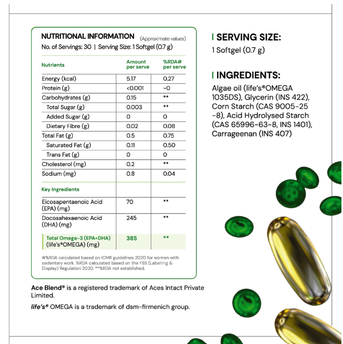 Ace Blend Outshine Vegan Omega 3