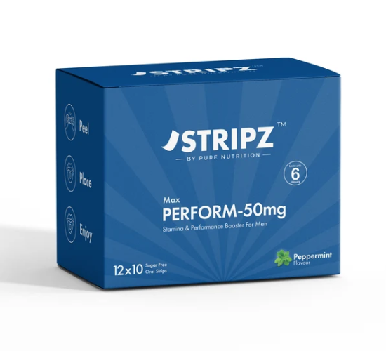 Stripz Max Perform-50mg Oral Thin Strips | Peppermint Flavour