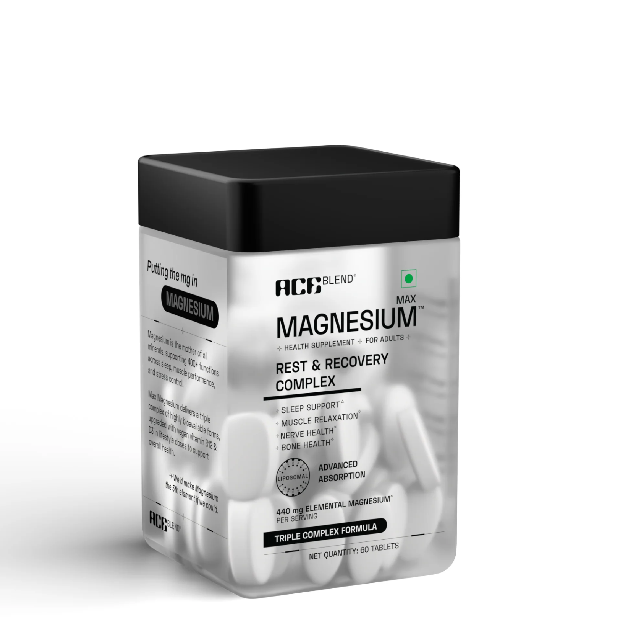 Ace Blend Max Magnesium Tablets | 440mg Magnesium with B12 & D3