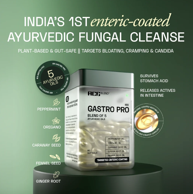 Ace Blend IBS Gastro Pro Softgels | Peppermint, Fennel & Oregano Oil, Enteric Coated