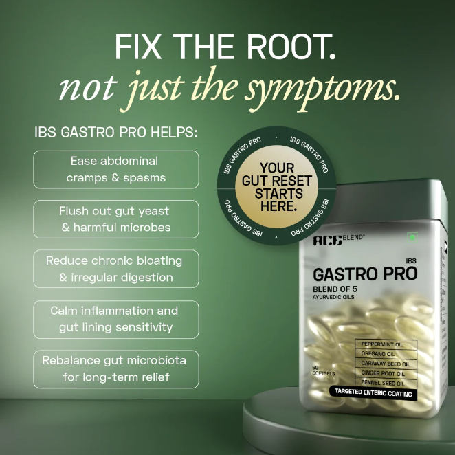 Ace Blend IBS Gastro Pro Softgels | Peppermint, Fennel & Oregano Oil, Enteric Coated