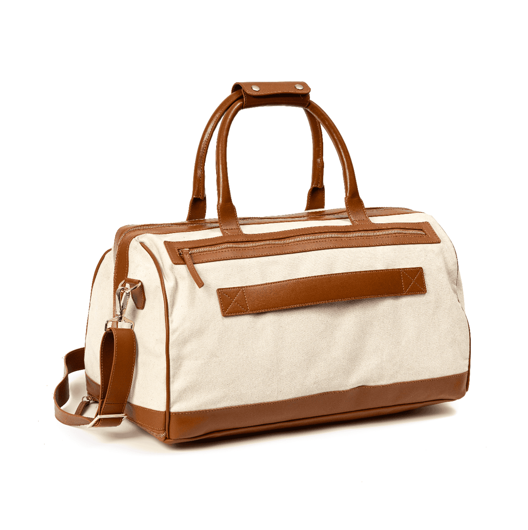 Green Hermitage Ajax Vegan Leather Duffle Bag -Beige