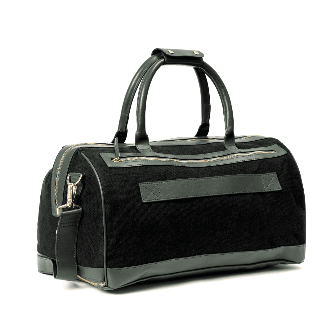 Green Hermitage Ajax Vegan Leather Duffle Bag - Black