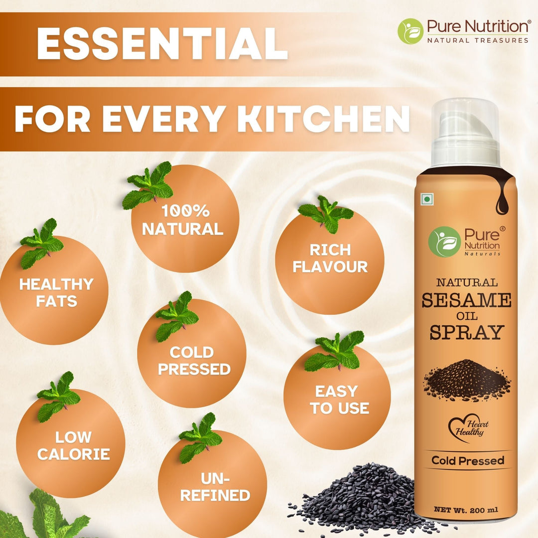 Black Sesame Oil Spray 200ml | 100% Pure, Cold-Pressed | Healthy Cooking, Rich in Nutrients