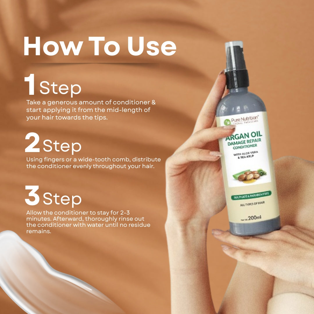 Combo of Argan Oil Damage Repair Shampoo 250ml + Conditioner 200ML