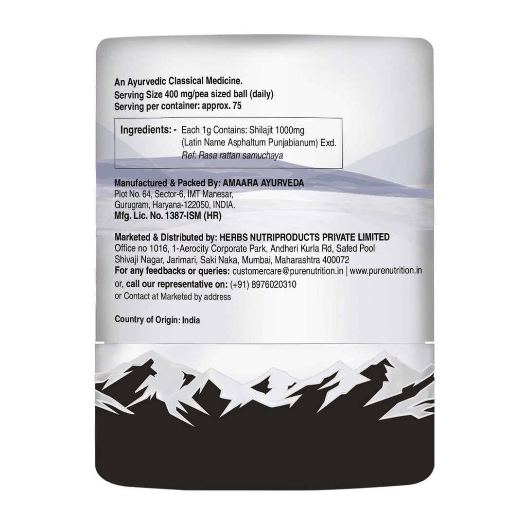 Pure Himalayan Shilajit Resin 20g Authentic Mineral Extract
