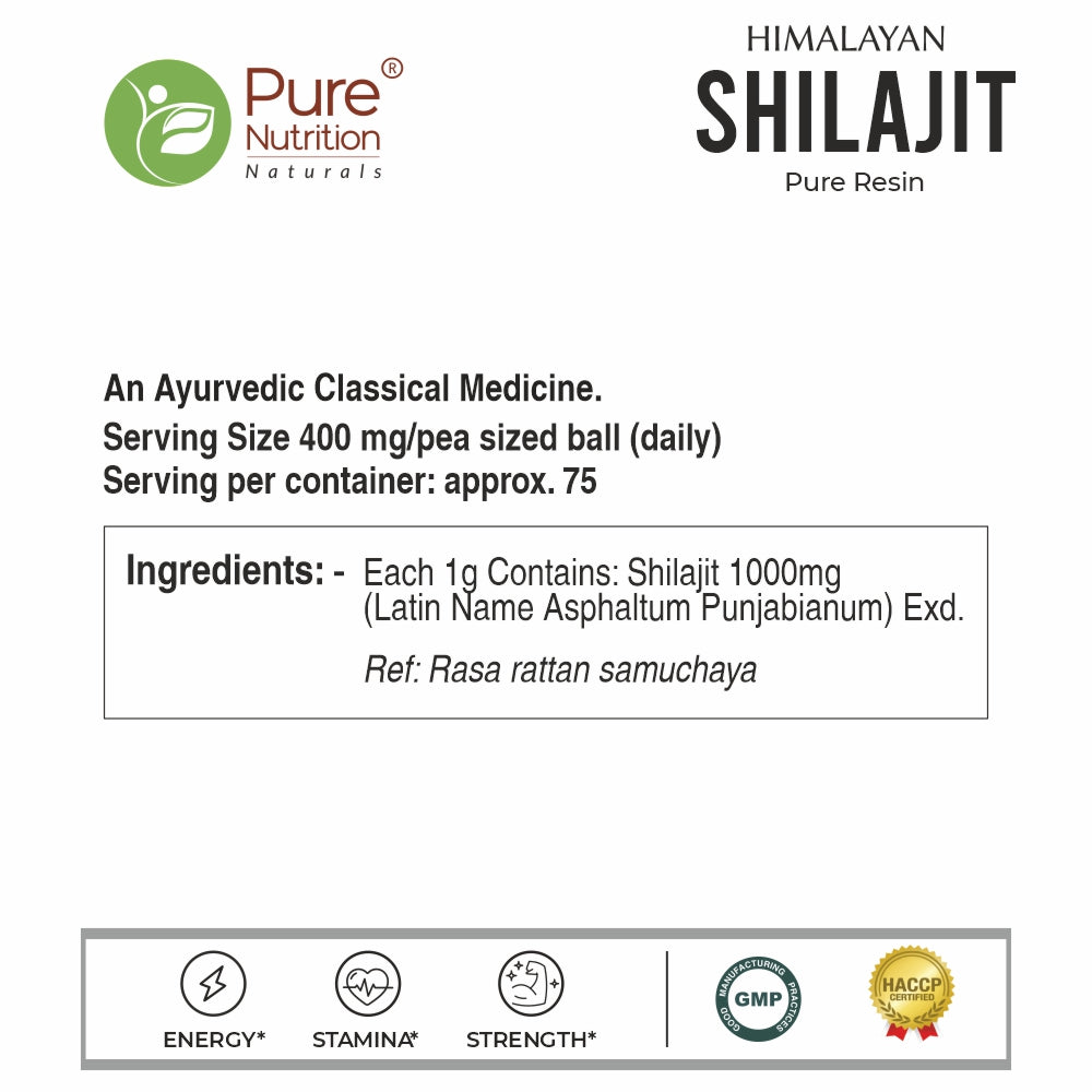 Pure Himalayan Shilajit Resin 20g Authentic Mineral Extract